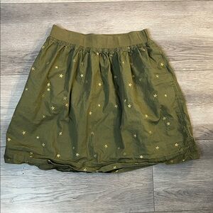 Crewcuts Olive Skirt with Gold Star Pattern 10-12yrs